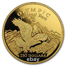 1996 Cook Islands Gold $250 Olympic National Park BU SKU#35797