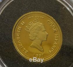 1997 ($5) Five Dollar Gold Coin Cook Islands / Princess Diana & Elizabeth II
