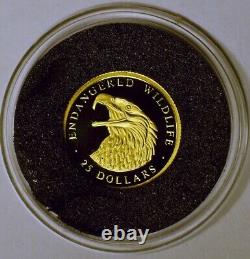 1997 Cook Islands 25-Dollar Gold Coin, Endangered Wildlife Series, for the Eagle