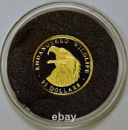 1997 Cook Islands 25-Dollar Gold Coin, Endangered Wildlife Series, for the Eagle