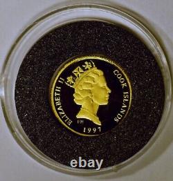 1997 Cook Islands 25-Dollar Gold Coin, Endangered Wildlife Series, for the Eagle