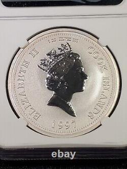 1997 Cook Islands Silver $1 Princess Diana Ngc Reverse Pf 69