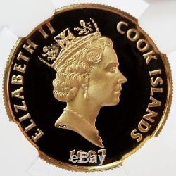 1997 Gold Cook Islands $50 Christopher Columbus Coin Ngc Proof 68 Ultra Cameo