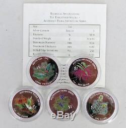 1999 Perth Mint Cook Islands Flora 5x1oz Silver Coin Series -Threatened Species