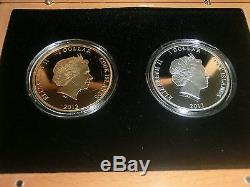 (2) 2012 Cook Islands SPACE SHUTTLE coins! Only 30 made! Gold & Silver coin set