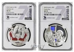 2 7k Metals Mommy Girl & Daddy Boy 2023.5oz. 999 Silver Cook Islands Mint 499