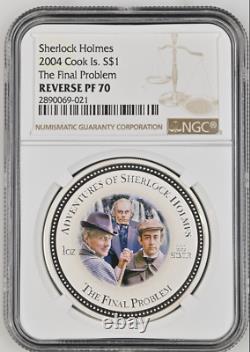 2 Dollars 2007 Cook Islands Sherlock Final Problem Silver Proof Ngc Pf70 Error