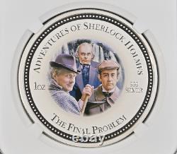 2 Dollars 2007 Cook Islands Sherlock Final Problem Silver Proof Ngc Pf70 Error