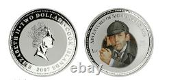 2 Dollars 2007 Cook Islands Sherlock Holmes Silver Proof Ngc Pf70 Error