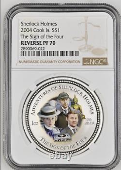 2 Dollars 2007 Cook Islands Sherlock The Sign Of The Four Silver Proof Ngc Pf70