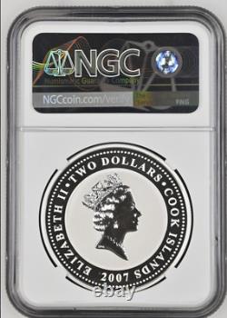 2 Dollars 2007 Cook Islands Sherlock The Sign Of The Four Silver Proof Ngc Pf70