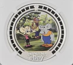 2 Dollars 2008 Cook Islands Leopold The Cat Kids Silver Proof Ngc Ms70