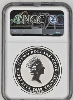 2 Dollars 2008 Cook Islands Steadfast Tin Soldier Kids Silver Proof Ngc Ms