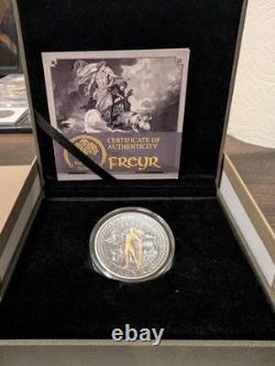 2 OZ Antiqued and gold guilded? . 999 2023 Cook Islands Norse Gods Freyr