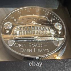 2 OZ SILVER 999 OPEN ROADS 10 Dollari Cook Islands 2021 BLACK PROOF