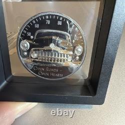 2 OZ SILVER 999 OPEN ROADS 10 Dollari Cook Islands 2021 BLACK PROOF