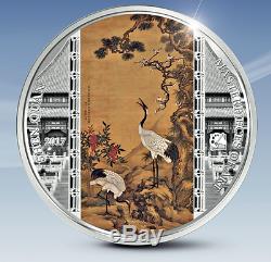 20$ 2017 Cook Islands Masterpieces of Art Shen Quan Pine, Plum and Cranes
