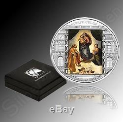 20$ Cook Islands Coins Masterpieces of Art Coins Sistine Madonna Silver Coin