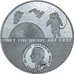 20 Dollar Cook Islands 2024 Real Heroes Astronaut 3oz Silver. 9999