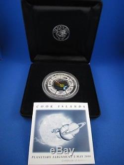 2000 $10 COOK ISLANDS PLANETARY ALIGNMENT 5 MAY 10oz Silver Coloured Coin