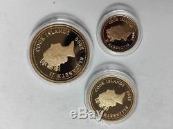 2000 3pc cook islands year of millenmmium dragon gold coins set rare