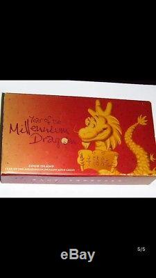 2000 3pc cook islands year of millenmmium dragon gold coins set rare