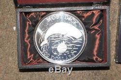 2001 Cook Islands Moby Dick $500 Fine Silver 2 Kilo With Treasure Chest & VHS
