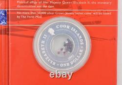 2002 Cook Islands 1 Dollar Crown Jewels Silver Locket Coin Orig Packaging 7291