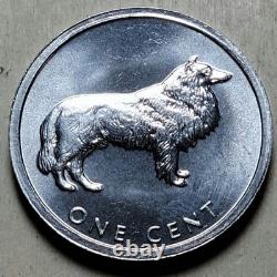 2003 Cook Islands One 1 Cent Coin- Collie Animal Series Unc Elizabeth II
