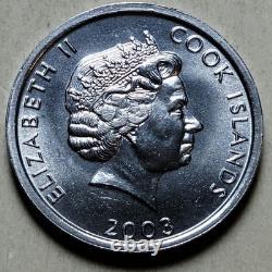 2003 Cook Islands One 1 Cent Coin- Collie Animal Series Unc Elizabeth II