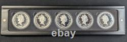 2004 Cook Islands Great Rail Journeys of the World 5x $1.999 1 oz Train Coins