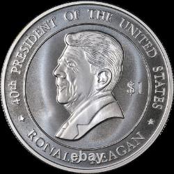 2004 Cook Islands Ronald Reagan Gold & Silver 2 Coin Set $200 1oz 999 Gold
