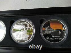 2004 GREAT RAIL JOURNEYS $1 X 5 silver proof coin set COOK ISLANDS