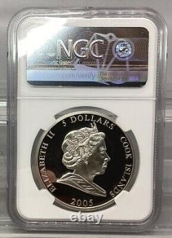 2005 Cook Island Silver Ferrari $5 NGC PF 69 Ultra Cameo