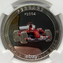 2005 Cook Island Silver Ferrari $5 NGC PF 69 Ultra Cameo Colorized