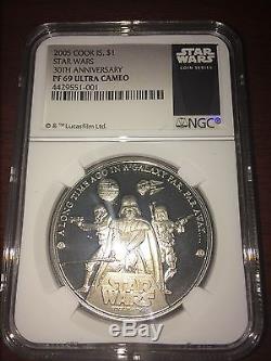 2005 Cook Islands $1 Star Wars 30th Anniversary PF69 UC NGC Coin RARE
