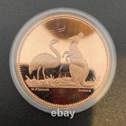 2005 Cook Islands 1 oz Silver Coin Kangaroo & Emu Copper-Plated Proof Finish