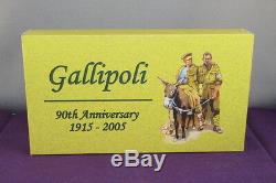 2005 Cook Islands 90th Anniversary WW1 Gallipoli 1915-2005 $1 Silver Proof Set