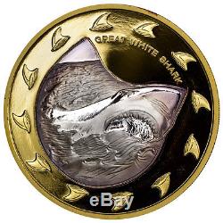 2005 Cook Islands Great White Shark 2 oz. Bi-Metallic Proof $150 In OGP SKU42996