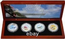 2006 Cook Islands 1930's Racers Colorized (4 X 1oz) Silver Coin Set Box & COA