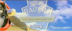 2006 Cook Islands 1930's Racers Colorized (4 X 1oz) Silver Coin Set Box & COA