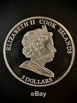 2007 Cook Islands $5 Brenham Meteorite Silver Coin Kansas Pallasite