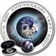 2007 Perth Mint Cook Islands 1 oz Silver Sputnik Orbital Orbit & Beyond Colored