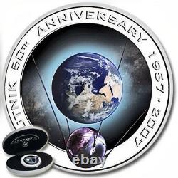 2007 Perth Mint Cook Islands 1 oz Silver Sputnik Orbital Orbit & Beyond Colored 2007 Perth Mint Cook Islands 1 oz Silver Sputnik Orbital Orbit & Beyond Colored