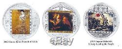 2008-2013 Cook Islands $20 Masterpieces of Art 3oz Colored Silver Collection