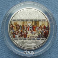 2008 Cook Islands $20 Raphael School of Athens Art ARS Vaticana 3 oz. 999 Silver