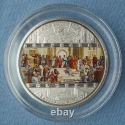2008 Cook Islands $20 Raphael School of Athens Art ARS Vaticana 3 oz. 999 Silver