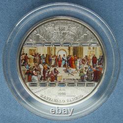 2008 Cook Islands $20 Raphael School of Athens Art ARS Vaticana 3 oz. 999 Silver