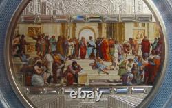 2008 Cook Islands $20 Raphael School of Athens Art ARS Vaticana 3 oz. 999 Silver