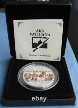 2008 Cook Islands $20 Raphael School of Athens Art ARS Vaticana 3 oz. 999 Silver